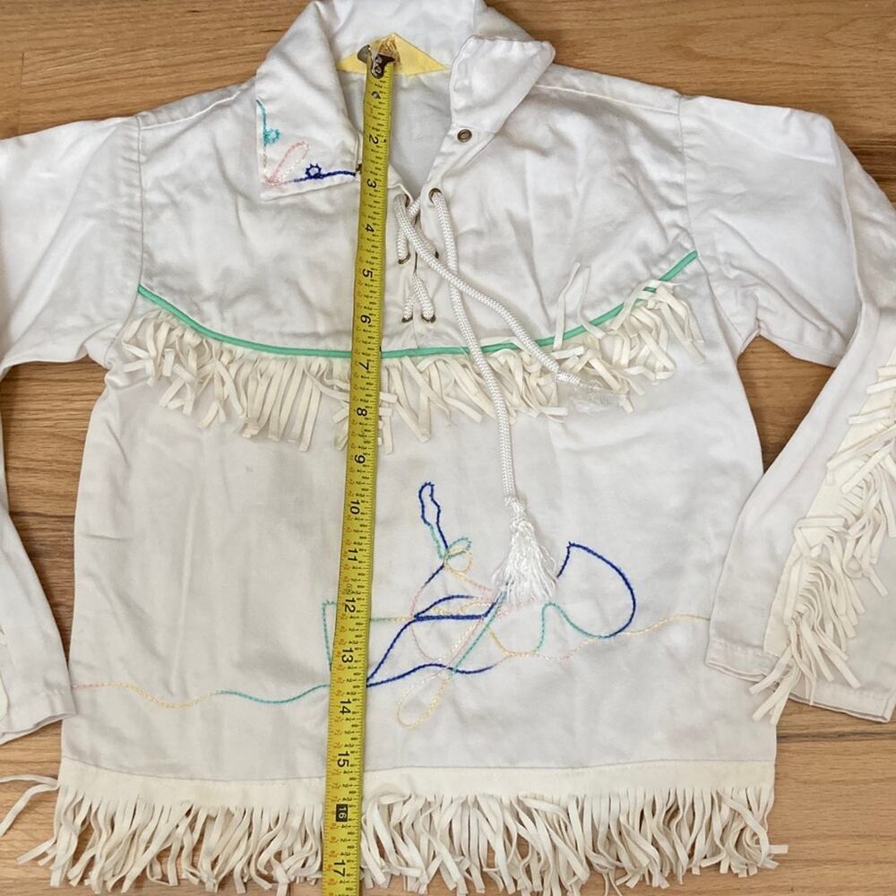 Mel Jacks Ivory Pullover Fringe Detailing Girls Size XS / 5T - Picture 9 of 10